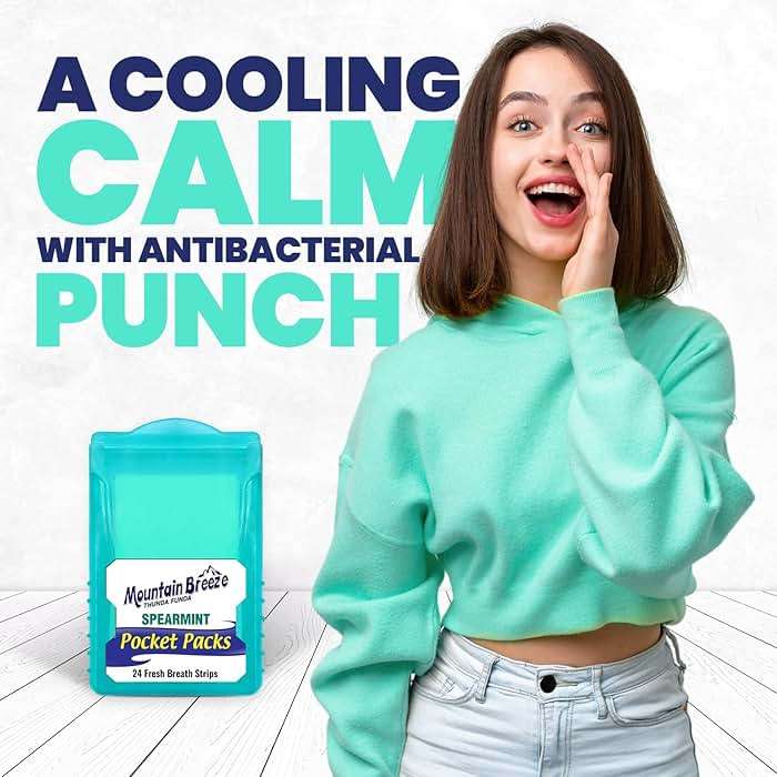 Mountain Breeze Oral Hygiene Mouth Freshener Sugar Free Spear Mint Flavoured Breath Strips (24 Strips Each Cassatte)-Pack of 1(3 Cassette) NEW - Image 2