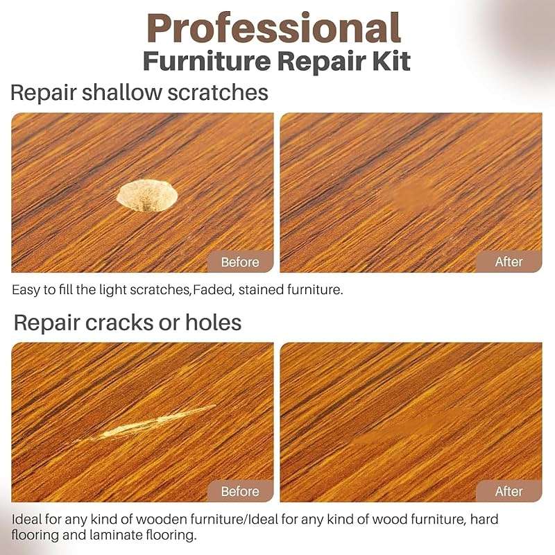 【New Upgrade】Farady Wood Laminate Vinyl Floor Furniture Repair Kit with 11 Colors Repair Wax Blocks, Wood Floor Scratch Repair for Wooden Floor, PVC, Vinyl, Door, Cabinet, Table, Stairs - Image 3
