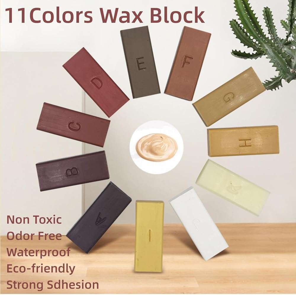 【New Upgrade】Farady Wood Laminate Vinyl Floor Furniture Repair Kit with 11 Colors Repair Wax Blocks, Wood Floor Scratch Repair for Wooden Floor, PVC, Vinyl, Door, Cabinet, Table, Stairs - Image 7