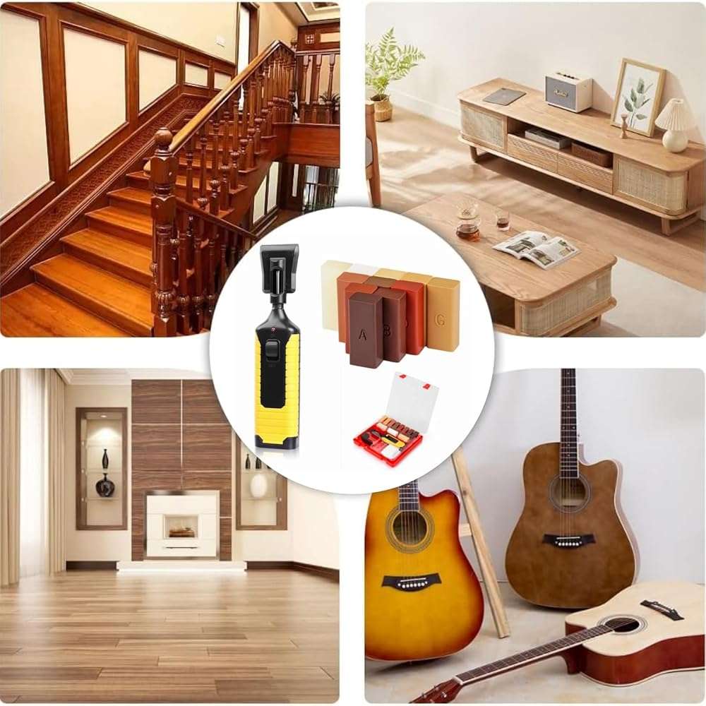 【New Upgrade】Farady Wood Laminate Vinyl Floor Furniture Repair Kit with 11 Colors Repair Wax Blocks, Wood Floor Scratch Repair for Wooden Floor, PVC, Vinyl, Door, Cabinet, Table, Stairs - Image 8