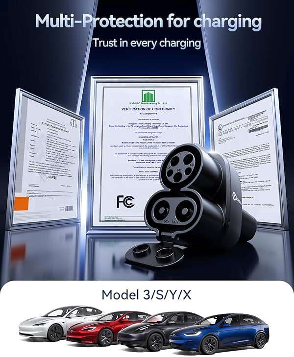 Ecogenix Upgraded 2In1 CCS & J1772 to Tesla Adapter, 250KW Fast CCS1 to Tesla Charging Adapter, Fit for 2021-2026 Tesla Model Y, 3, S, X, Compatible with CCS1& J1772 Level 1 2 3 Charging Stations - Image 7