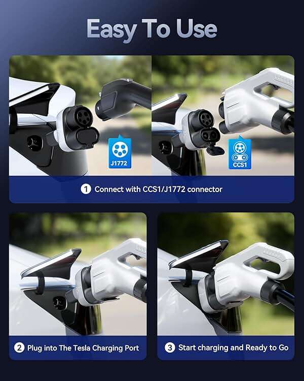 Ecogenix Upgraded 2In1 CCS & J1772 to Tesla Adapter, 250KW Fast CCS1 to Tesla Charging Adapter, Fit for 2021-2026 Tesla Model Y, 3, S, X, Compatible with CCS1& J1772 Level 1 2 3 Charging Stations - Image 8