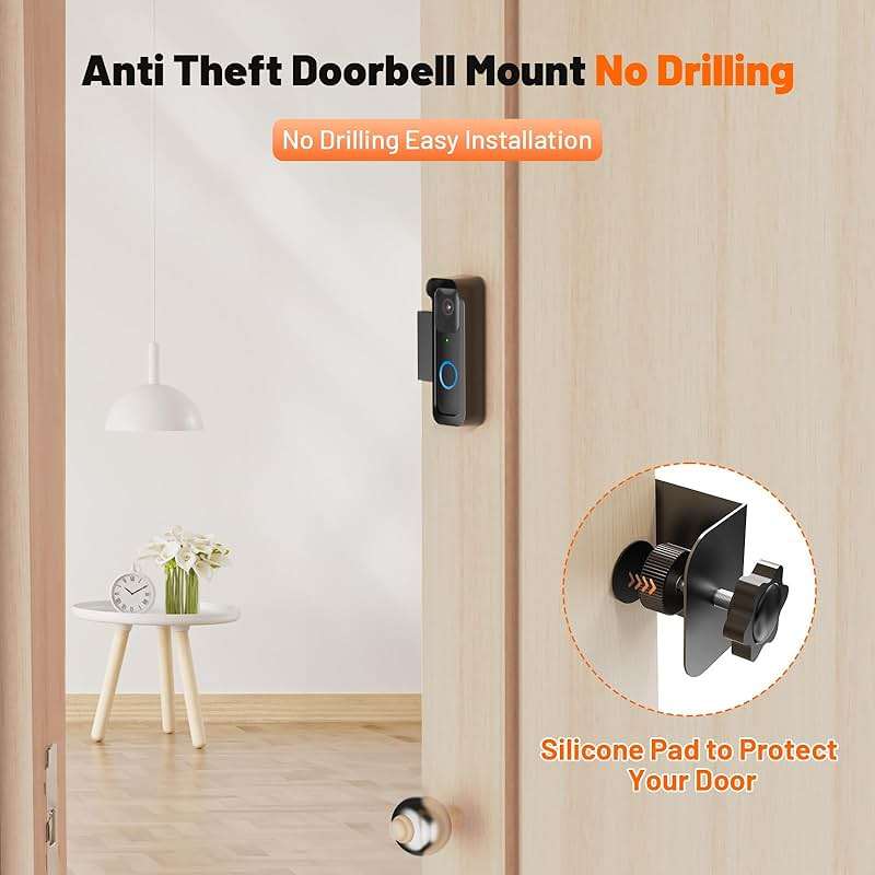 Blink Doorbell Mount, Anti-Theft Doorbell Camera Mount for Blink Video Doorbell 1st Gen & 2nd Gen, No Block Sensor & Night Vision, Doorbell Camera Mount Bracket with Rain Cover - Image 5