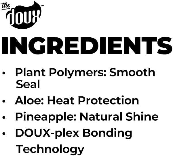 The Doux O.P.P. ONE‑PASS PRESS Heat Protection Spray for Hair – Thermal Protector with Jojoba Oil, Aloe & Pineapple – Anti‑Frizz Straightening Spray for Curly Hair & Silk Press Styles, 4 oz - Image 5