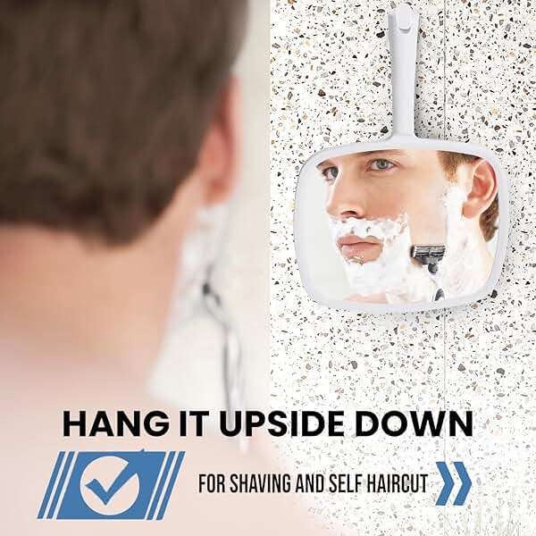MIRRORVANA Hand Mirror with Ergonomic Handle - Hand Held Mirror for Make-up, Home Haircuts, Dental and Barber Use, 8” x 11” (White) - Image 5