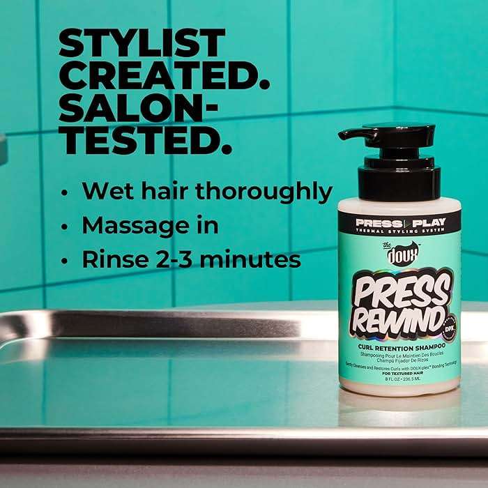 The Doux PRESS REWIND and FAST FORWARD Bundle - Shampoo and Conditioner Set for Curly Hair - With Aloe Stem Cell, Cactus, and Pataua Oil - Image 5