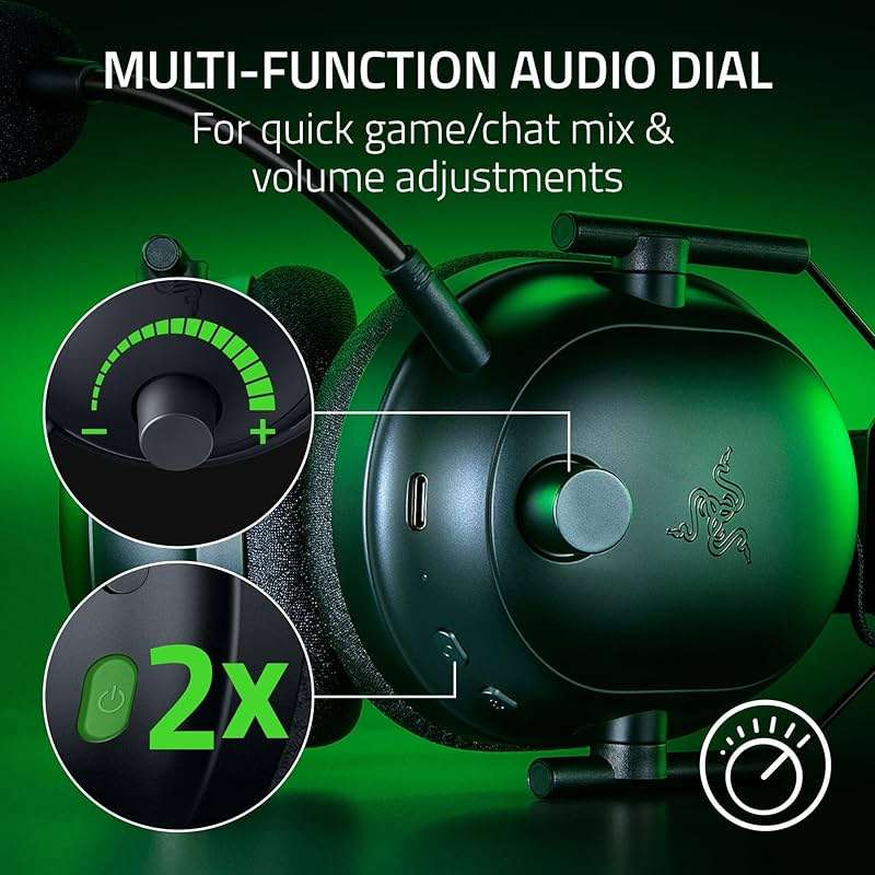 Razer BlackShark V2 Pro Wireless Xbox Gaming Headset: 50mm Drivers - Super Wideband Mic - Noise Isolating Earcups - for Xbox, PS5, Nintendo Switch 2, PC, Mac - Bluetooth, USB-C - 70hr Battery - Black - Image 4