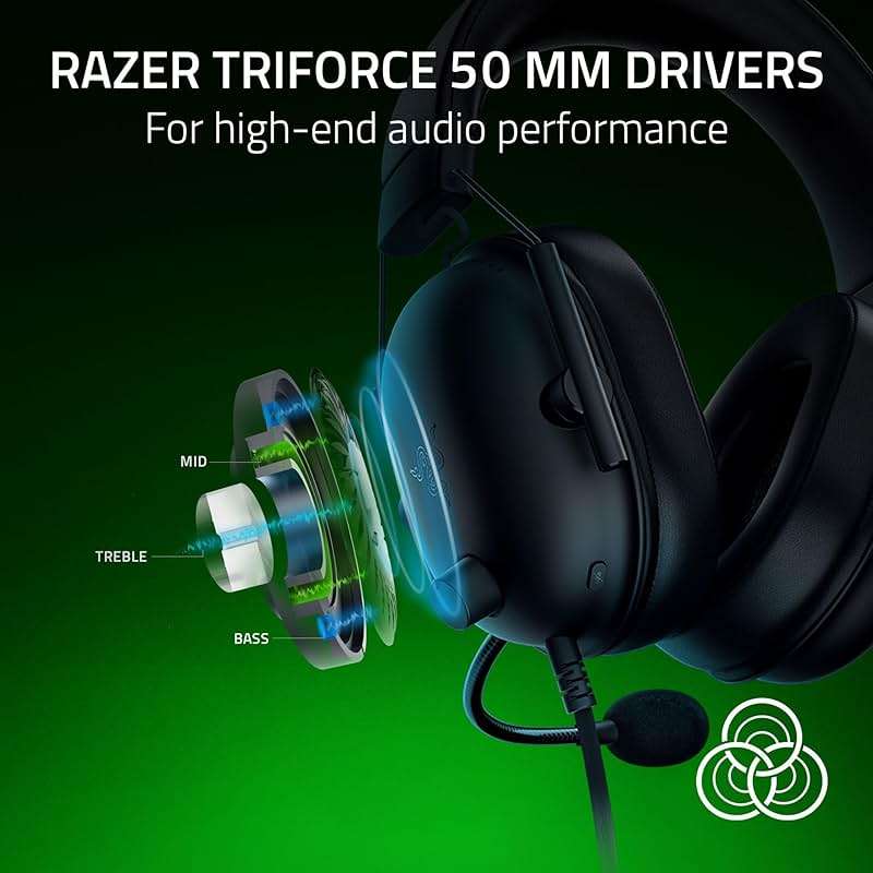 Razer BlackShark V2 X Xbox Gaming Headset: 50mm Drivers - Cardioid Mic - Lightweight - Comfortable, Noise Isolating Earcups - for Xbox Series X, Series S, PS5, PC, Switch via 3.5mm Audio Jack - Black - Image 2