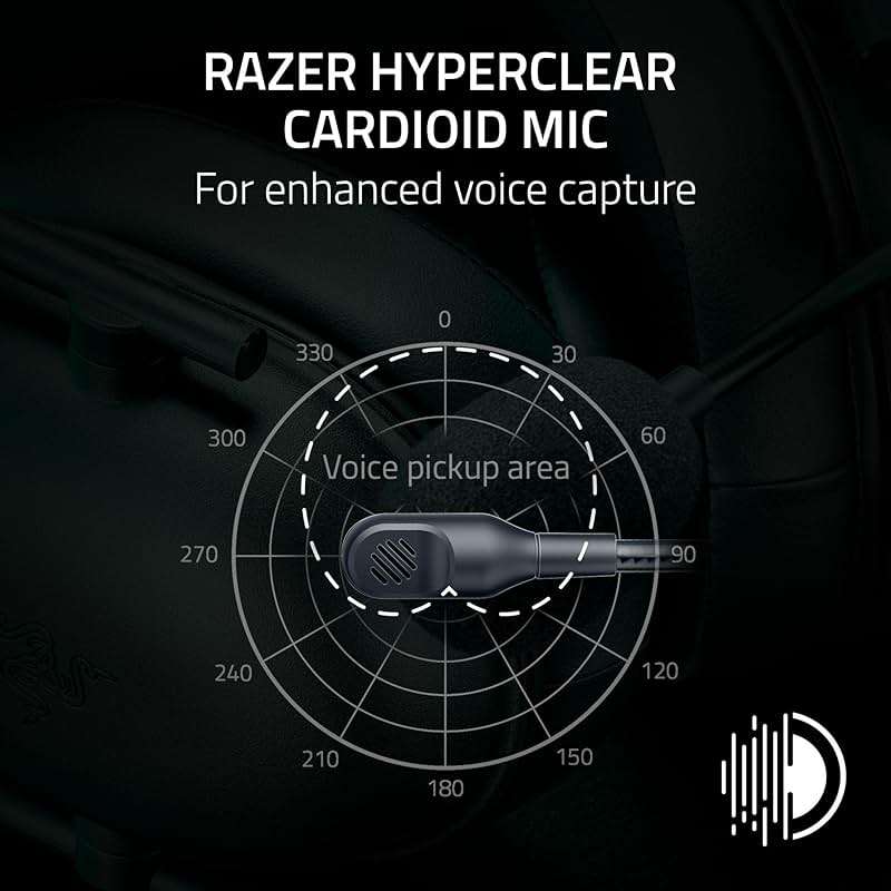 Razer BlackShark V2 X Xbox Gaming Headset: 50mm Drivers - Cardioid Mic - Lightweight - Comfortable, Noise Isolating Earcups - for Xbox Series X, Series S, PS5, PC, Switch via 3.5mm Audio Jack - Black - Image 3