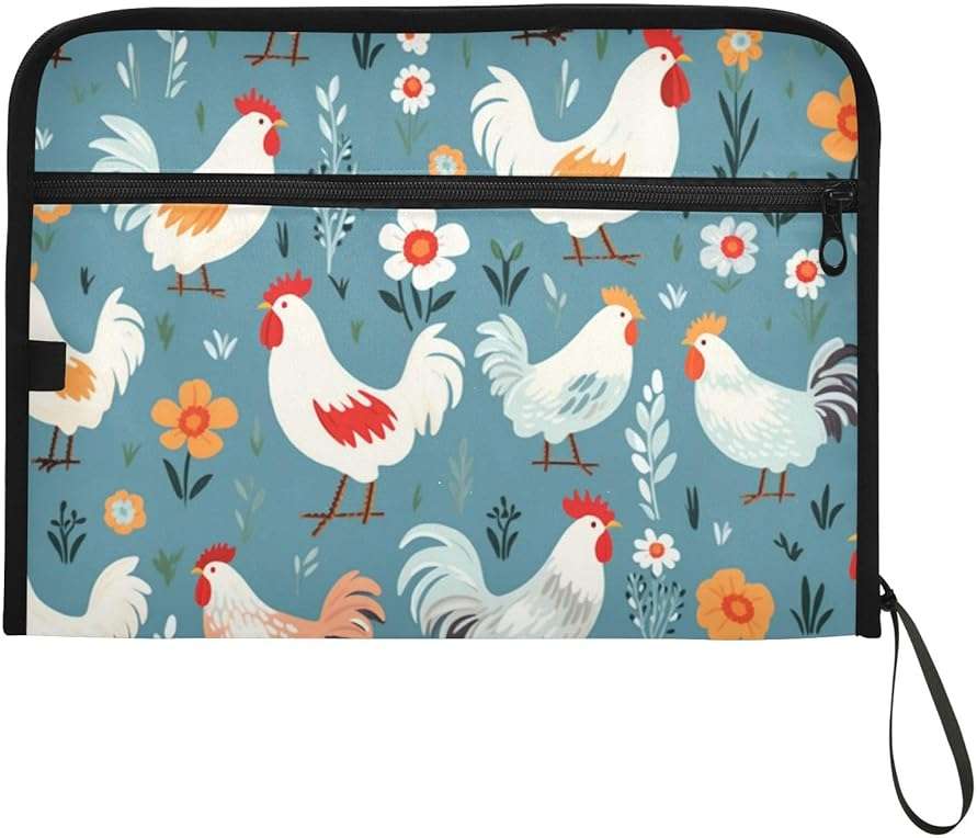Cute Chicken Expanding File Folder, 13 Pockets Accordion File Organizer with Sticky Labels Zipper Portable A4 Document Organizer for Office School Supplies Travel - Image 7