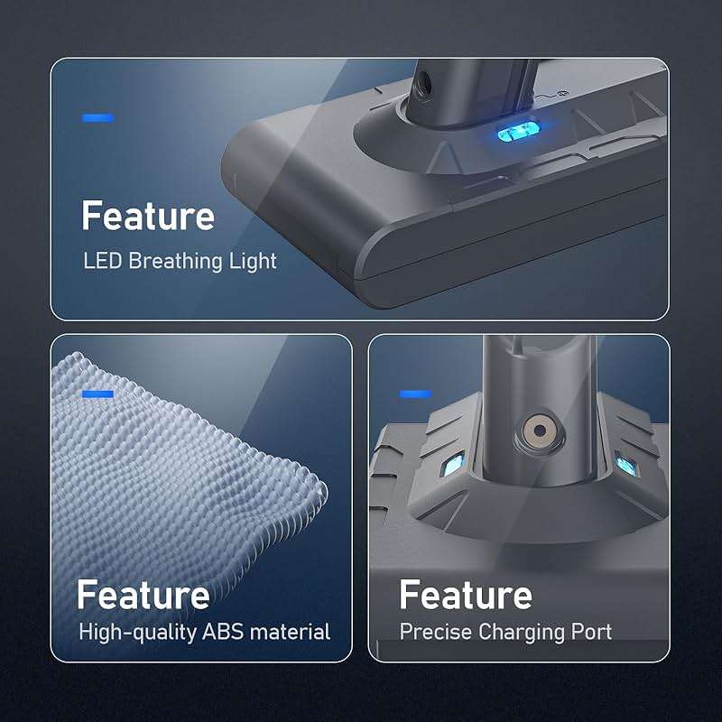 8000mAh Rechargeable Replacement Battery for Dyson V8 Series Vacuum Cleaners, Providing 60 Minutes of Runtime in Standard Mode, Installs in Just 3 Minutes, Includes 2 Pre Filter and 1 Post Filter - Image 7