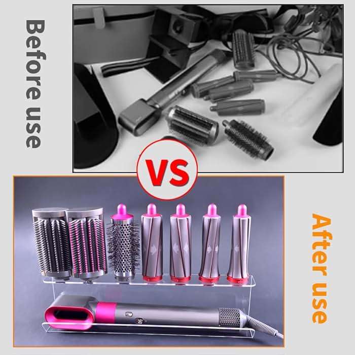 Storage Holder for Dyson Airwrap Curling Iron Complete Acrylic Wall Mount Bracket Stand Storage Rack Tool for Home Bathroom Shelf Organizer - Image 4