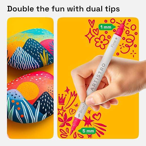 ARTISTRO 24 Acrylic Paint Markers - Paint Pens for Drawing - For Fabric, Rock, Glass, Wood, Molds - Arts & Crafts Gift for Adults, Teens, Kids, Classroom Must Haves & School Supplies - Image 2