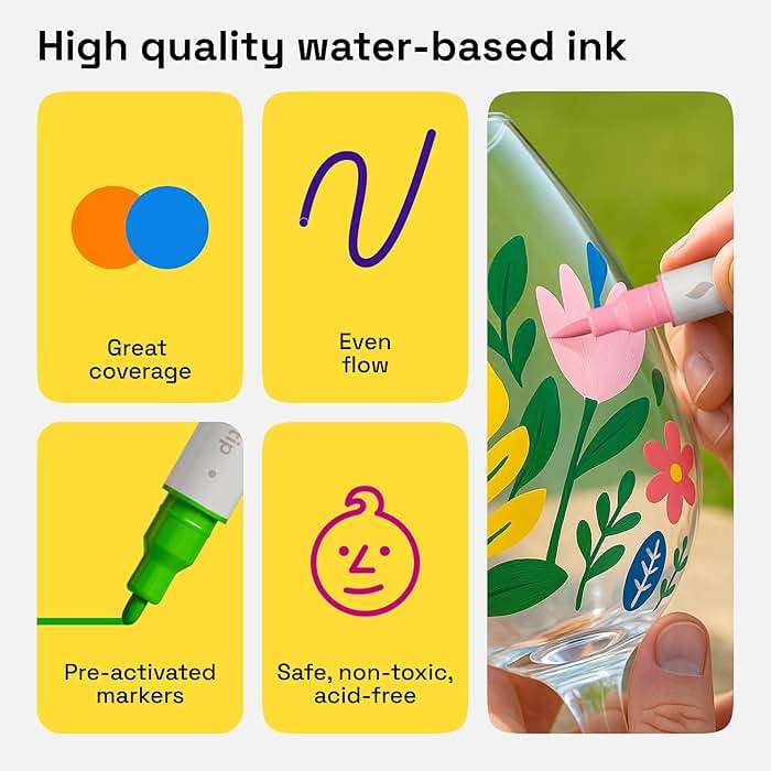 ARTISTRO 24 Acrylic Paint Markers - Paint Pens for Drawing - For Fabric, Rock, Glass, Wood, Molds - Arts & Crafts Gift for Adults, Teens, Kids, Classroom Must Haves & School Supplies - Image 6