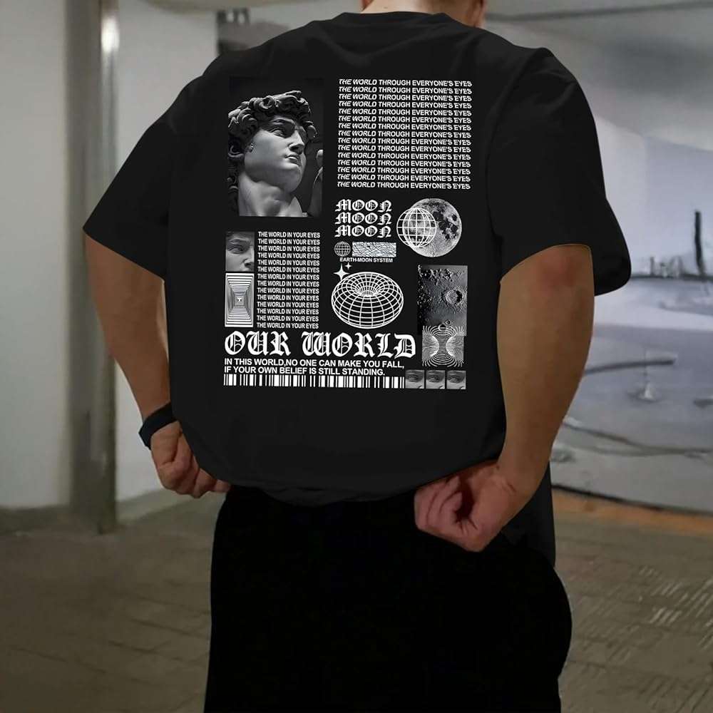 Kelxjia Men Oversized Graphic Tees Vintage Shirts Baggy Y2k Cotton T Shirts Harajuku Streetwear Summer Casual 90s Top Tshirt - Image 3