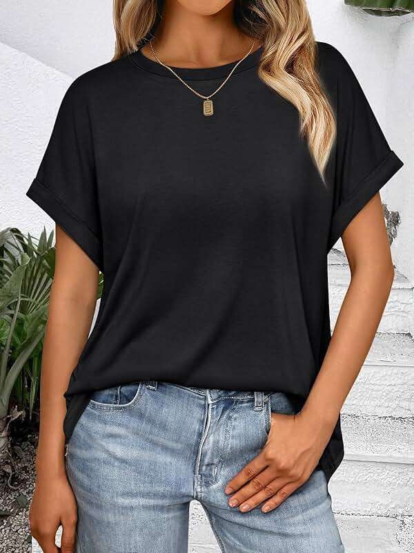 AUTOMET Women's Oversized Short Sleeve T Shirts Casual Summer Everyday Tops - Image 6