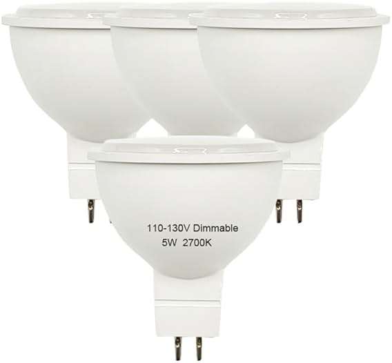 Generic Mr16 gu5.3 led Bulb 120v dimmable 5W 2700K Warm White Spot Light Equivalent to 40w 50w Halogen Bulb for Tracking Light (110-130V Dimmable 2700K) - Image 1