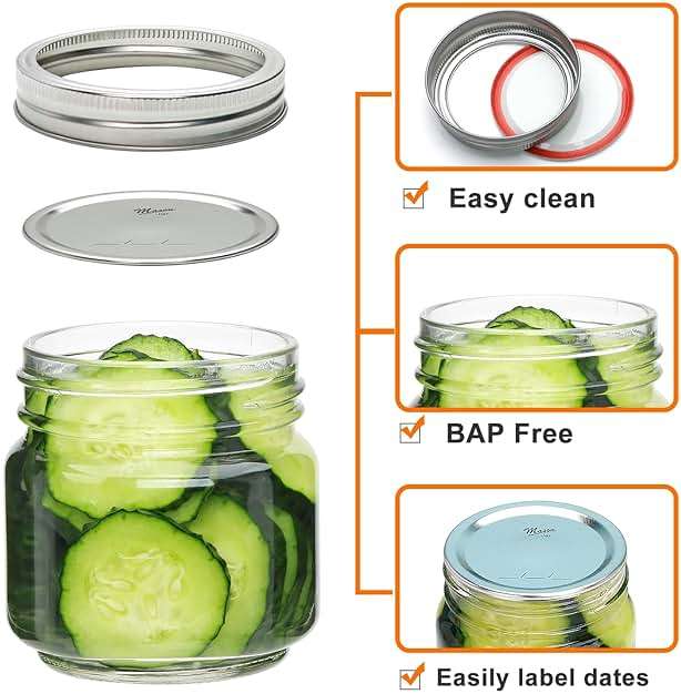 Salzesfalls 30 Pack 8oz Mason Jars with Lids,Half Pint Canning Jars,Small Glass Canning Jars,Samll Mason Jars for Jam, Honey,Candy,Spice - Image 4