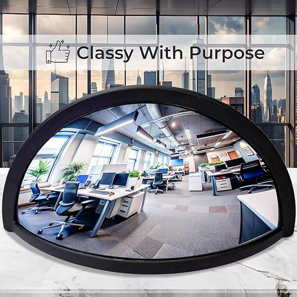 Skywin Half Concave Mirror Cubicle Decorations 8.7×2×4.4 in, Multipurpose Cubicle Mirror, Desk Mirror to See Behind You, Aesthetic Office Table Accessories, Unique Home Decor (Black) - Image 5