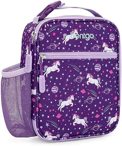 Bentgo Kids Insulated Lunch Tote - Water-Resistant, Reusable, Lightweight & Durable Lunch Bag with Water Bottle Holder & Mesh Pocket, Fits Lunch Box & Water Bottle - Ideal for Ages 3+ (Unicorn) - Image 1