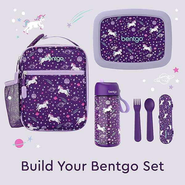 Bentgo Kids Insulated Lunch Tote - Water-Resistant, Reusable, Lightweight & Durable Lunch Bag with Water Bottle Holder & Mesh Pocket, Fits Lunch Box & Water Bottle - Ideal for Ages 3+ (Unicorn) - Image 7