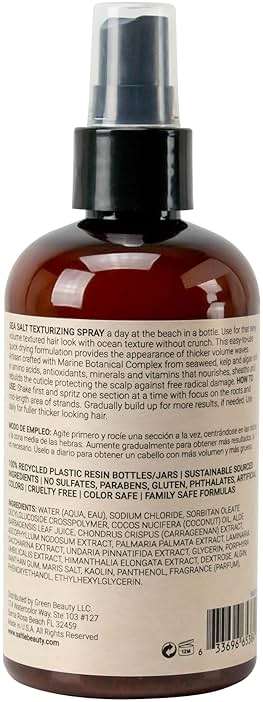Saltie BY 30A Sea Salt Texturizing Spray Adds Volume, UV Protection, Beach Wave Finish | For All Hair Types (8.5 fl. oz./250ml) - Image 9