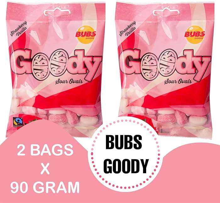 Bubs Goody Candy Ovals Godis Pack (2 pack - Strawberry/Vanilla) - Image 2