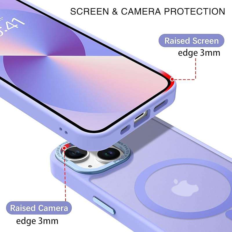 BENTOBEN Magnetic for iPhone 13 Case & iPhone 14 Case [Compatible with Magsafe] Translucent Matte Phone Case iPhone 13/14 Slim Shockproof Women Men Protective Cover for iPhone 13/14 6.1", Lavender - Image 5