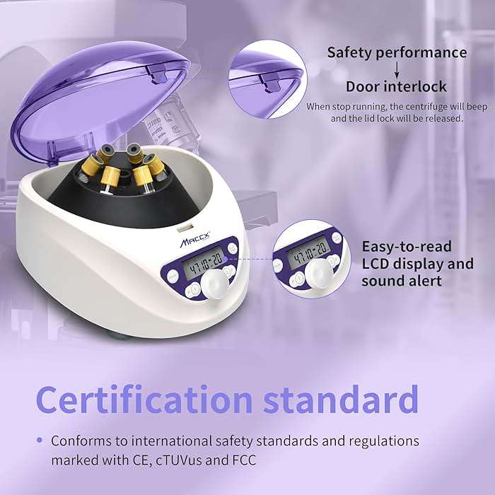 Maccx Lab PRP Benchtop Centrifuge Machine, Speed Range from 300-5000RPM, Rotor for 1.5-5mL/7mL/10mL/15mL/ x6 Tubes, Max. RCF 2600xg Low Speed PRF Benchtop Centrifuge, CEN-001 - Image 5