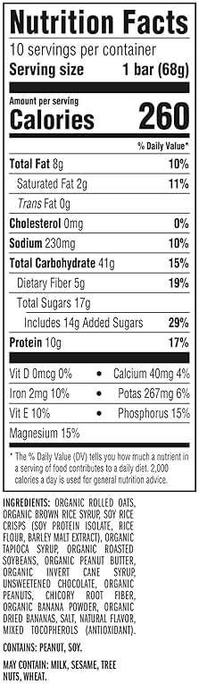 CLIF BAR - Energy Protein Bars - Peanut Butter Banana with Dark Chocolate - Made with Organic Oats - Energy Bars - Non-GMO - (10 Pack) - Image 2