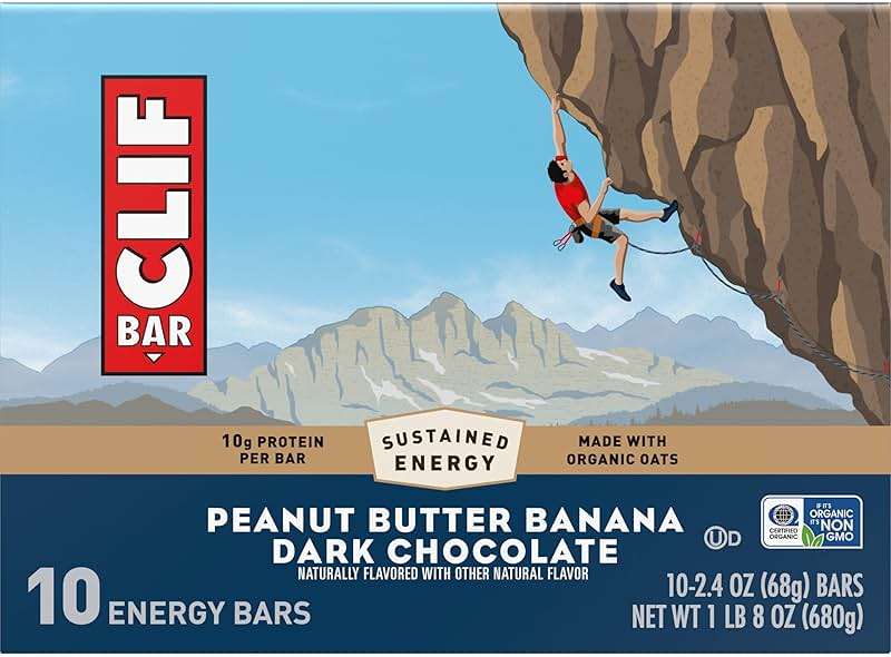 CLIF BAR - Energy Protein Bars - Peanut Butter Banana with Dark Chocolate - Made with Organic Oats - Energy Bars - Non-GMO - (10 Pack) - Image 11