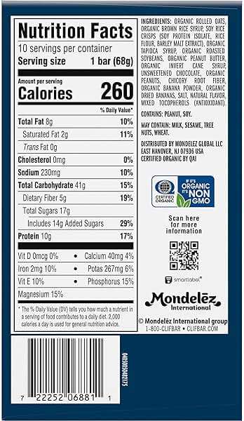 CLIF BAR - Energy Protein Bars - Peanut Butter Banana with Dark Chocolate - Made with Organic Oats - Energy Bars - Non-GMO - (10 Pack) - Image 3