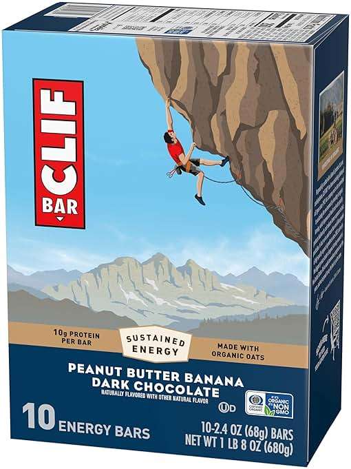CLIF BAR - Energy Protein Bars - Peanut Butter Banana with Dark Chocolate - Made with Organic Oats - Energy Bars - Non-GMO - (10 Pack) - Image 10