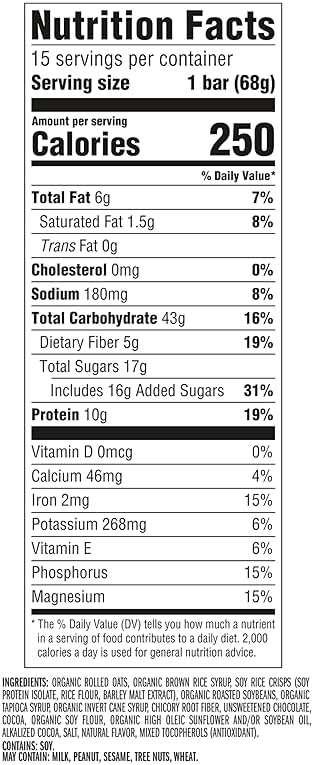 CLIF BAR - Energy Protein Bars - Chocolate Brownie - Made with Organic Oats - Energy Bars - Non-GMO - (15 Pack) - Image 2
