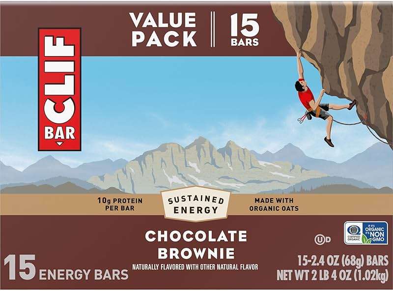 CLIF BAR - Energy Protein Bars - Chocolate Brownie - Made with Organic Oats - Energy Bars - Non-GMO - (15 Pack) - Image 10