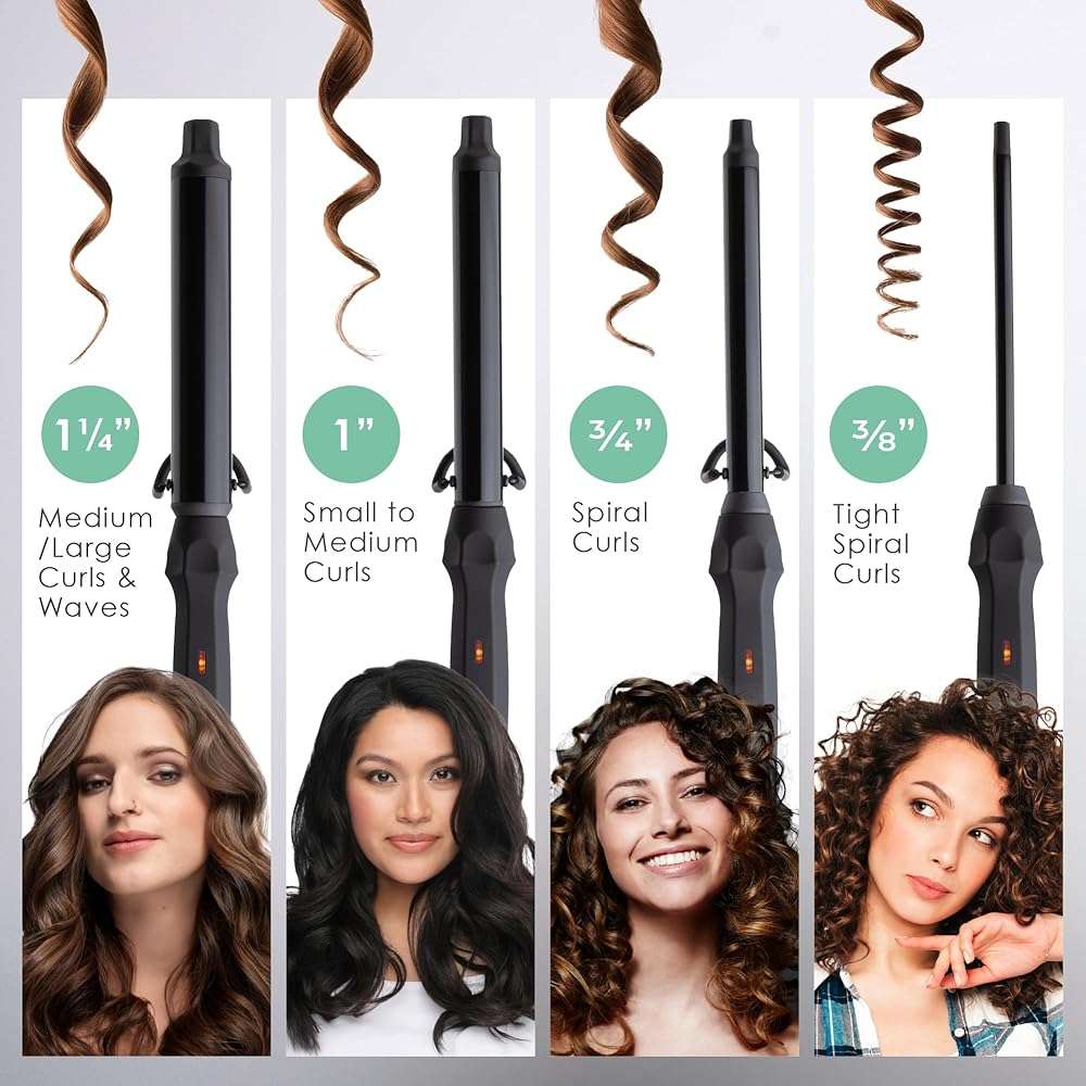 MINT Professional Clamp-Free Curling Wand 1 Inch for Long Hair | Extra Long Curl Wand w 4-Heater Ionic Ceramic Tourmaline Barrel | Best Curling Wands | Adjustable 230-430°F | Worldwide Dual Voltage - Image 5