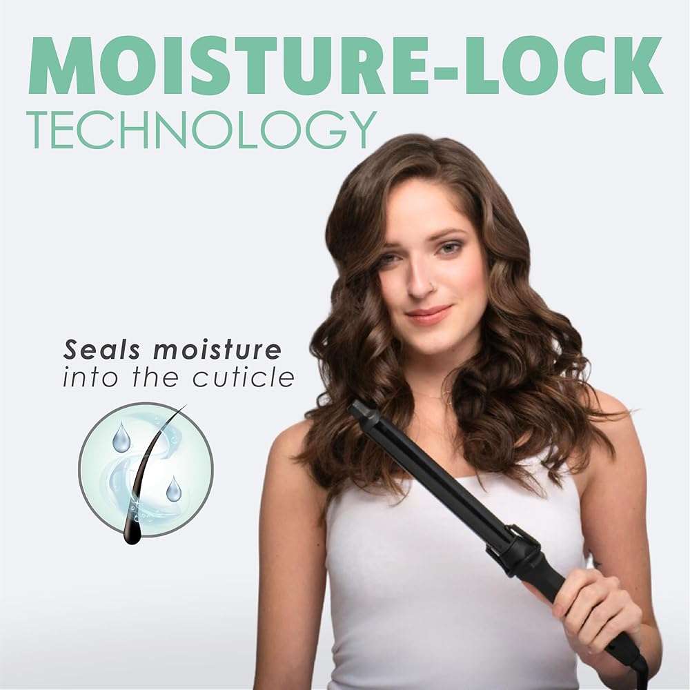 MINT Professional Clamp-Free Curling Wand 1 Inch for Long Hair | Extra Long Curl Wand w 4-Heater Ionic Ceramic Tourmaline Barrel | Best Curling Wands | Adjustable 230-430°F | Worldwide Dual Voltage - Image 7