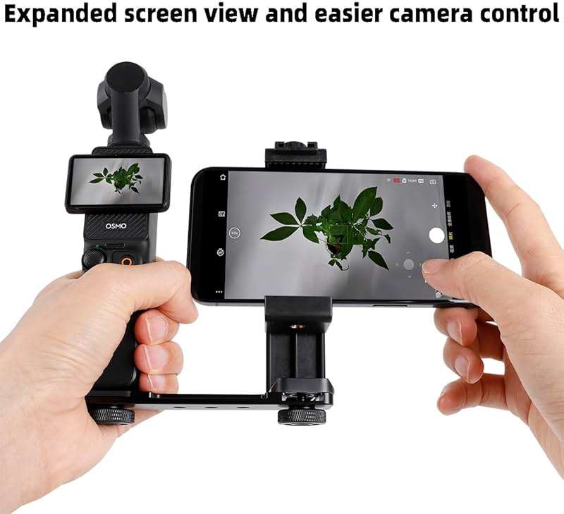 Leenconghui Phone Holder for DJI Osmo Pocket 3 & Insta360 Luna Ultra | Phone Mount Expansion Accessories 1/4" Thread Hole, Used with Tripod &Extension Rod - Image 2