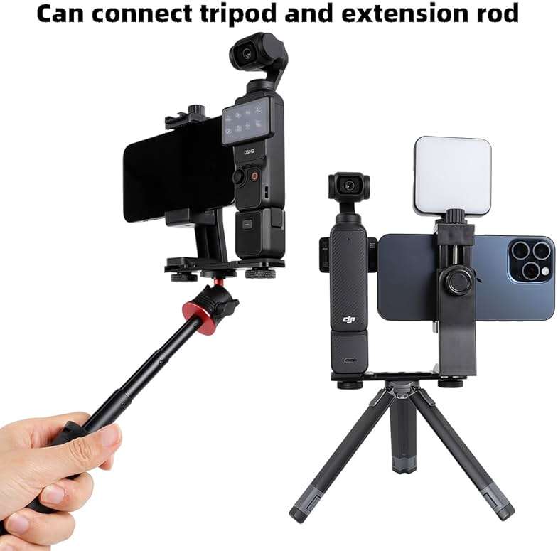 Leenconghui Phone Holder for DJI Osmo Pocket 3 & Insta360 Luna Ultra | Phone Mount Expansion Accessories 1/4" Thread Hole, Used with Tripod &Extension Rod - Image 3