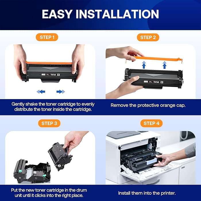 TN760 Toner Cartridge and DR730 Drum Unit Replacement for Brother TN 760 TN-760 TN730 DR-730 Compatible with MFC-L2710DW MFC-L2750DW HL-L2370DW DCP-L2550DW Printer (2 Toners, 1 Drum Unit, 3 Pack) - Image 7