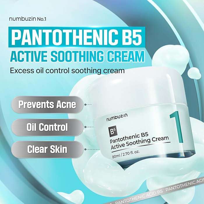 numbuzin No.1 Pantothenic B5 Active Soothing Cream | Remove sebum and skin troubles, Pantothenic acid, Korean Skincare Gift for Women | 2.70 fl oz - Image 3