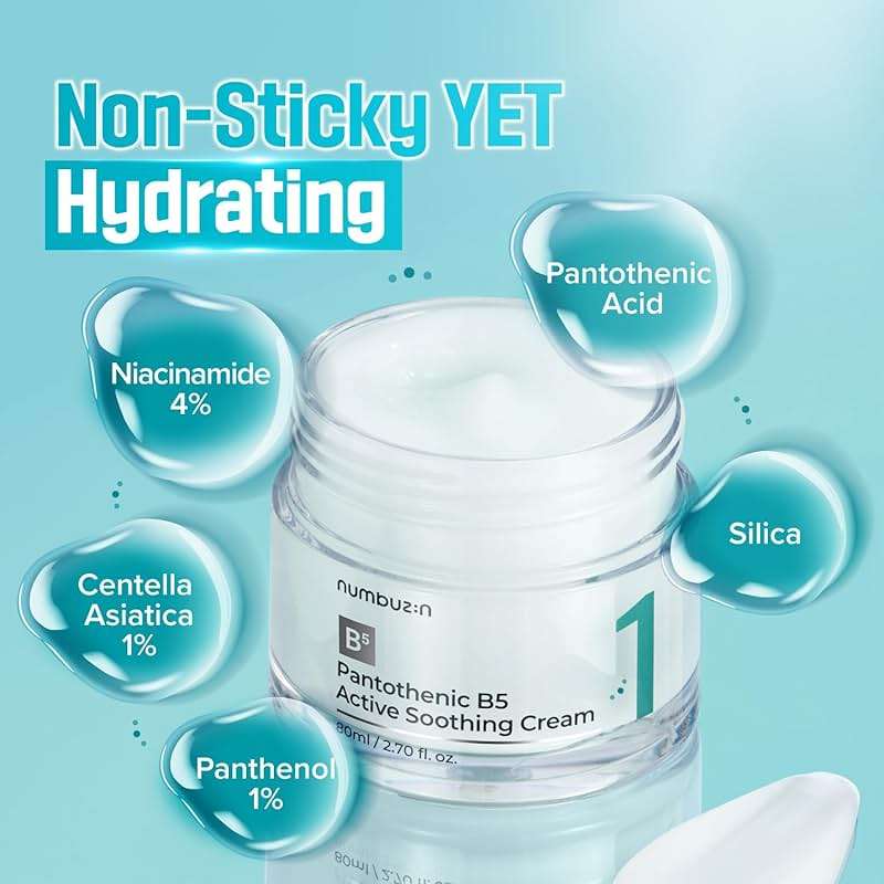 numbuzin No.1 Pantothenic B5 Active Soothing Cream | Remove sebum and skin troubles, Pantothenic acid, Korean Skincare Gift for Women | 2.70 fl oz - Image 6