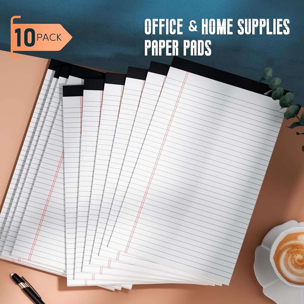Roneky Note Pads 8.5"x 14", 10 Pack Legal Pads 8.5 x 14 White, Notepads 8.5 x 14 Wide Ruled Legal Pad, Micro Perforated Lined Writing Pads, 30 Sheets Per Note Pad, Notepads for Work/School/Office - Image 7