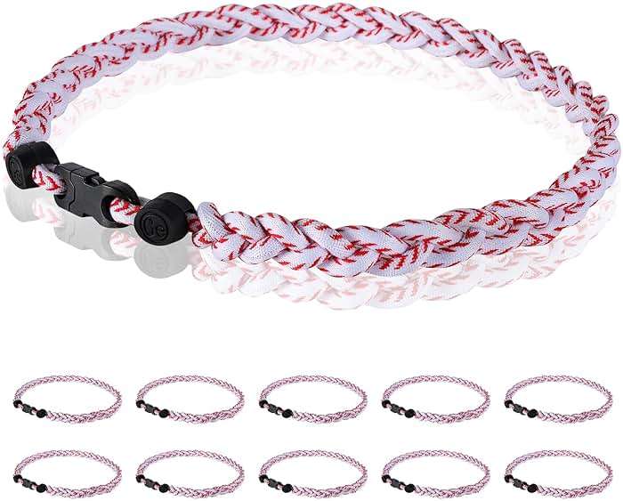 Midtatus 12 Pack Baseball Necklace 18inch, Team Gift for Baseball Funs, Three Braided Titanium Tornado Rope Design, with Muti - Color for Pick - Image 1