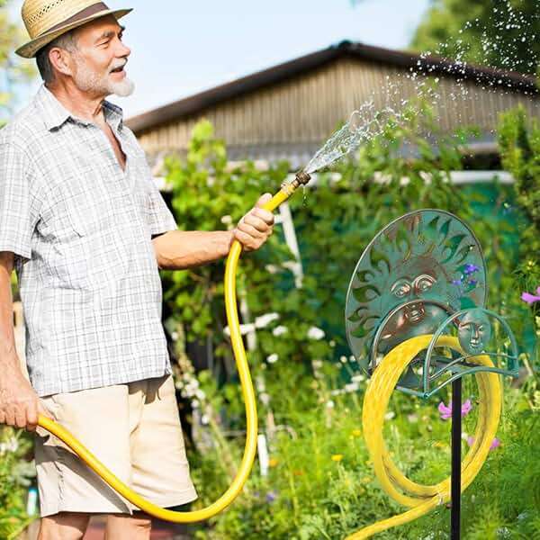 dreamskip Garden Hose Holder Freestanding, Outdoor Water Hose Holder Heavy Duty, Hose Reel Stand, Outside Metal Hose Rack Hanger Storage - Image 5