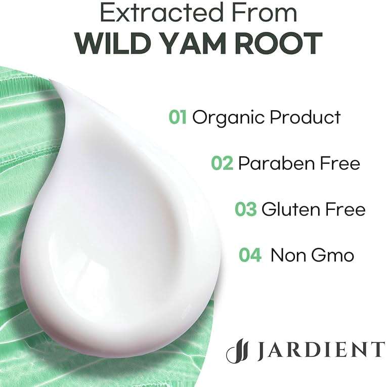 Jardient Wild Yam Cream Hormone Balance: Australia Dr. Barbara O'neill Recommended Organic Formula for Menopause Relief & Menstrual Support Like Hot Flashes Night Sweats - Image 5