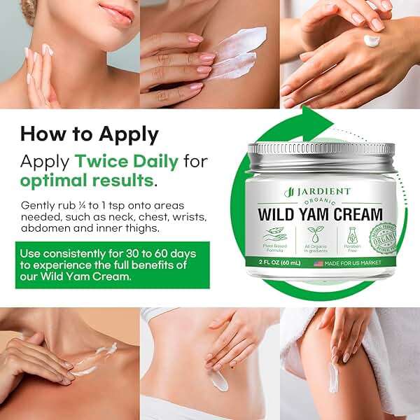 Jardient Wild Yam Cream Hormone Balance: Australia Dr. Barbara O'neill Recommended Organic Formula for Menopause Relief & Menstrual Support Like Hot Flashes Night Sweats - Image 6