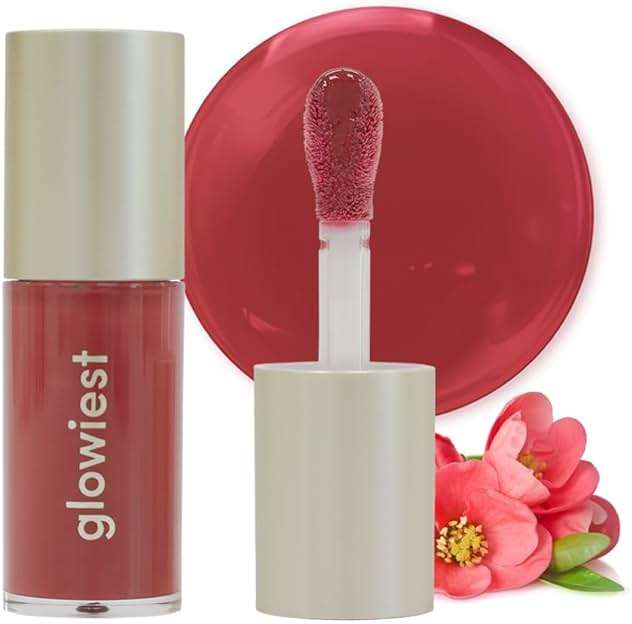 glowiest Dream Glow Tinted Lip Oil ; 3-in-1 Formula: Lip Gloss with a high shine finish, Non-sticky Long Lasting | Korean Plumped Tinted Lip Oil - 0.19 fl. oz. 5.7 ml (004 ROSEWOOD, Original) - Image 1