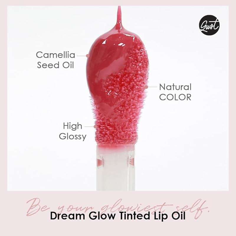 glowiest Dream Glow Tinted Lip Oil ; 3-in-1 Formula: Lip Gloss with a high shine finish, Non-sticky Long Lasting | Korean Plumped Tinted Lip Oil - 0.19 fl. oz. 5.7 ml (004 ROSEWOOD, Original) - Image 2