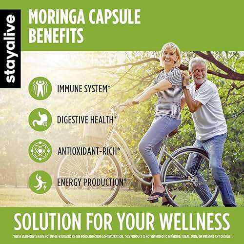 STAY ALIVE Moringa Capsules 1000mg, 20:1 Extract, 120 Pills, Green Superfood with Extra Strength, 100% Pure Oleifera Leaf Powder, 2 Months Supply, All Natural, Non-GMO & Gluten Free Moringa Supplement - Image 5